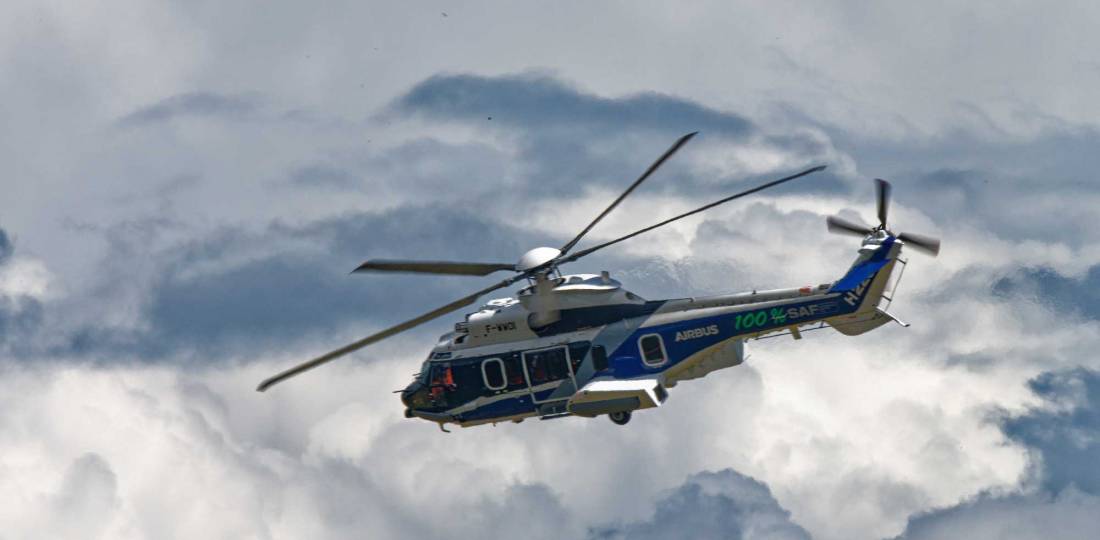 Airbus anuncia primeiro voo de helicóptero 100% SAF