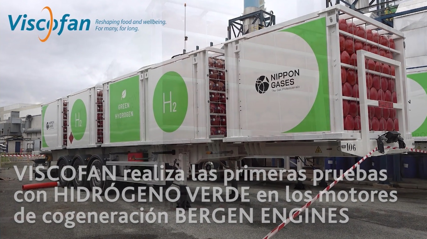 Viscofan realiza os primeiros testes com hidrogênio verde em motores de cogeração da Bergen Engines.