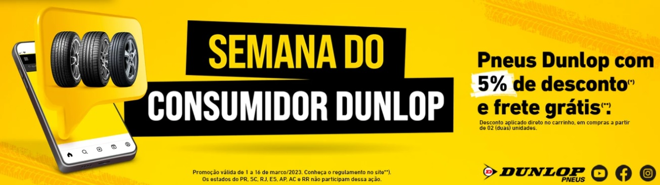 Dia do Consumidor 2023: Dunlop estende promoção de frete grátis
