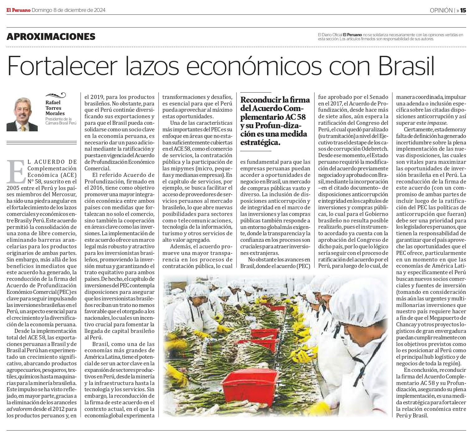 Fortalecimento dos laços econômicos Brasil-Peru: Acordo e oportunidades