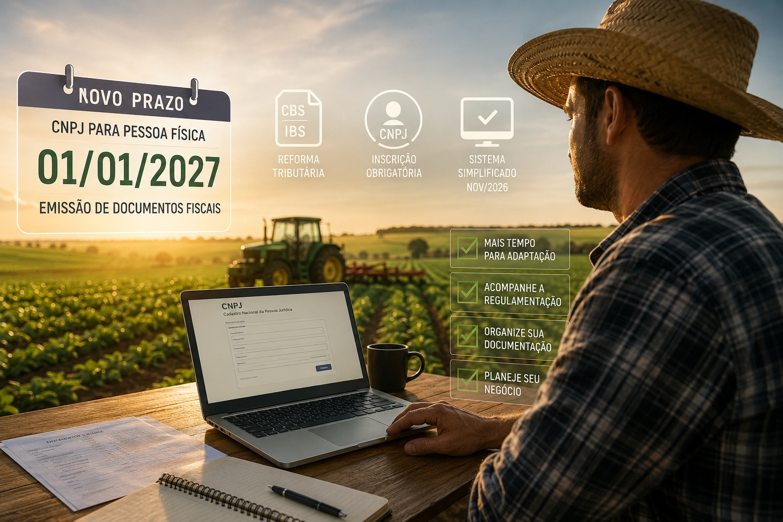 Receita adia obrigatoriedade do CNPJ para pessoas físicas para 2027, mas modelo simplificado ainda gera dúvidas no agro